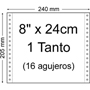 BASIC PAPEL CONTINUO BLANCO  8" x 24cm 1T 2.500-PACK 824B1